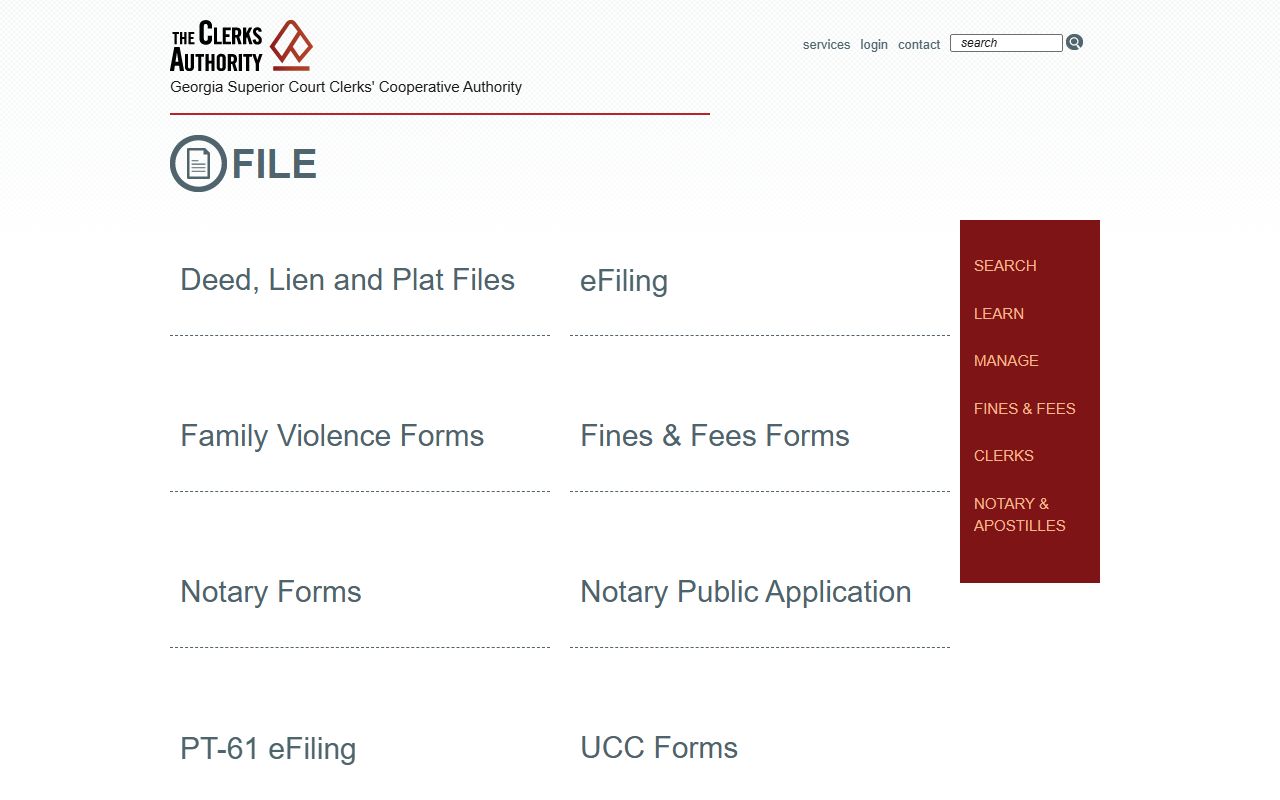 Columbia County Clerk of Superior Court GSCCCA file portal