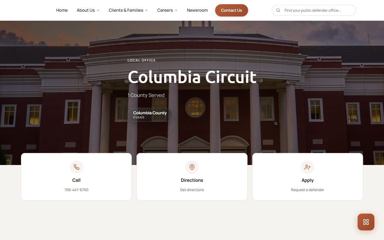 Columbia County criminal court records Georgia Public Defender Columbia Circuit