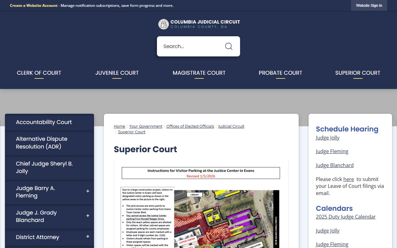 Columbia County Superior Court records overview